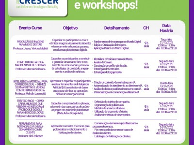 Cronograma dos cursos