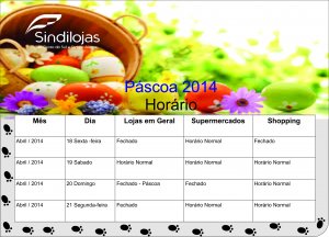 Horrio do comrcio para o feriado de Pscoa