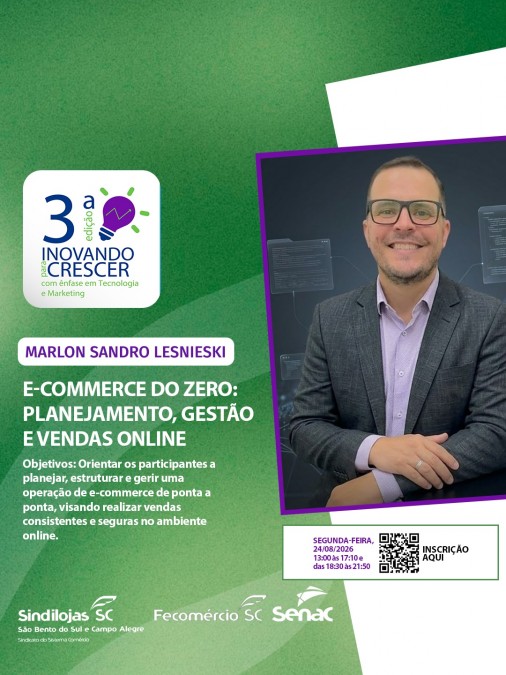 Workshop E-COMMERCE DO ZERO: Planejamento gest�o e vendas online.