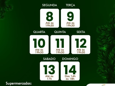 Hor�rio Natalino 08 e 14 de dezembro
