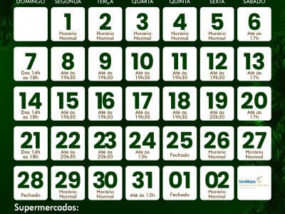 Sindilojas informa o HORRIO NATALINO 2025